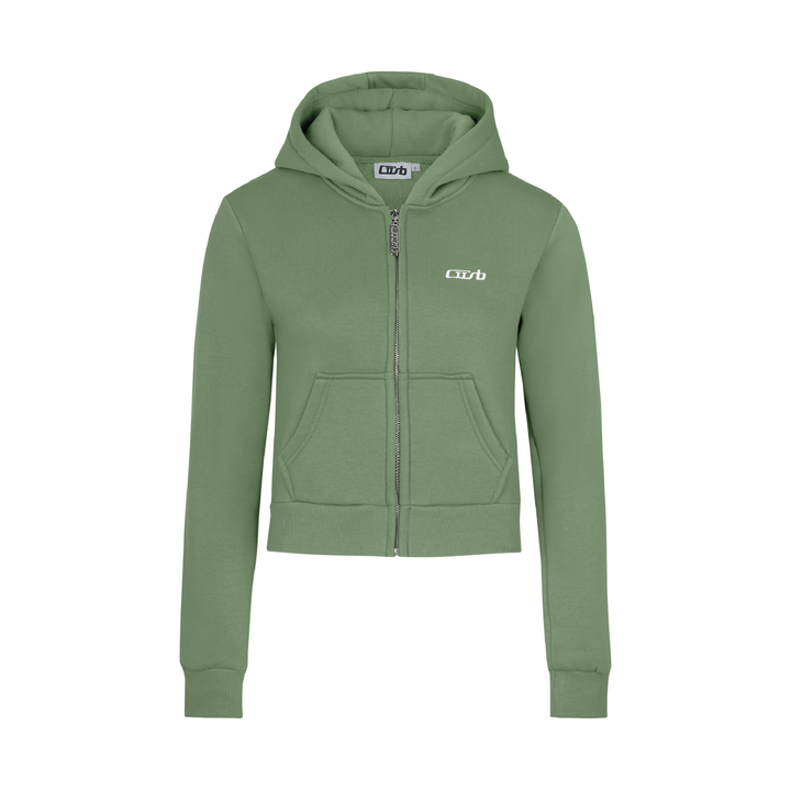 CROPPED ZIP UP BRONZE GREEN