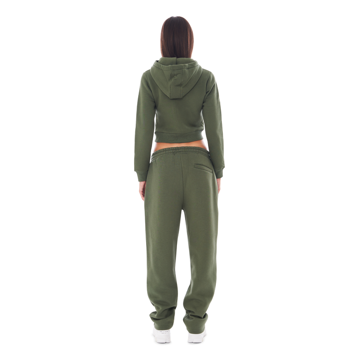 CROPPED ZIP UP BRONZE GREEN