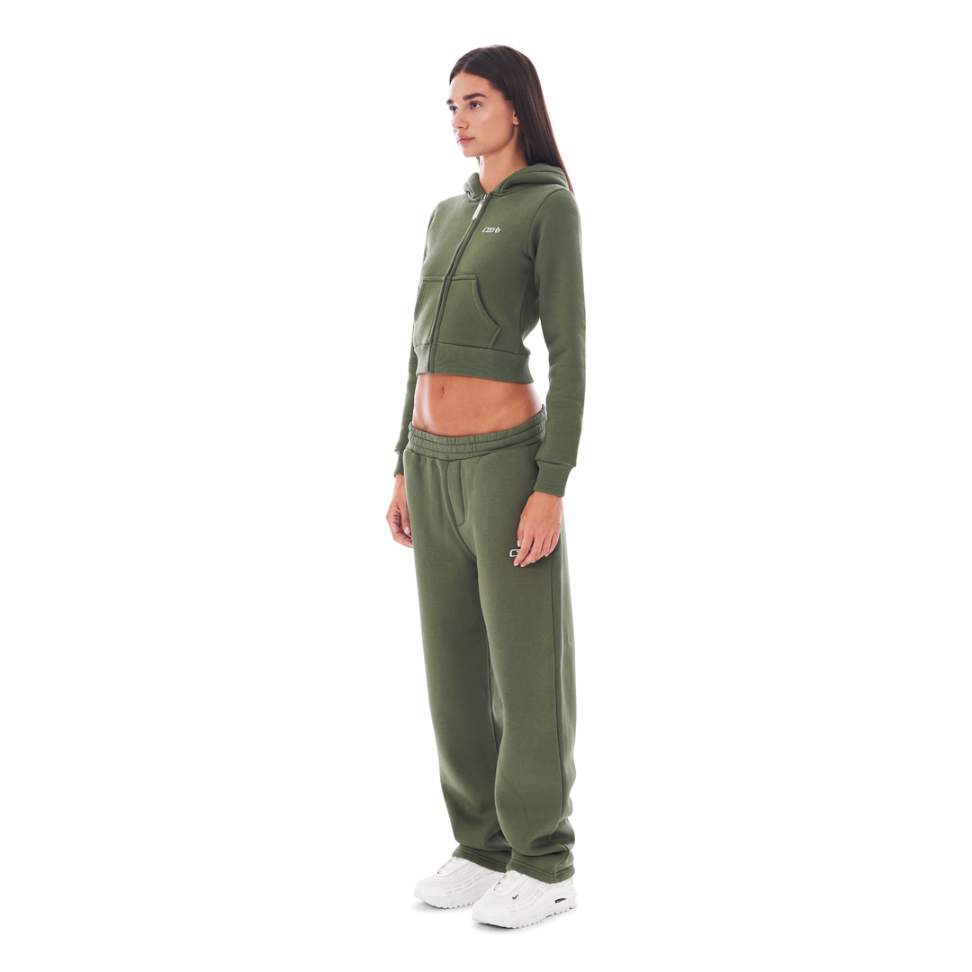 CROPPED ZIP UP BRONZE GREEN