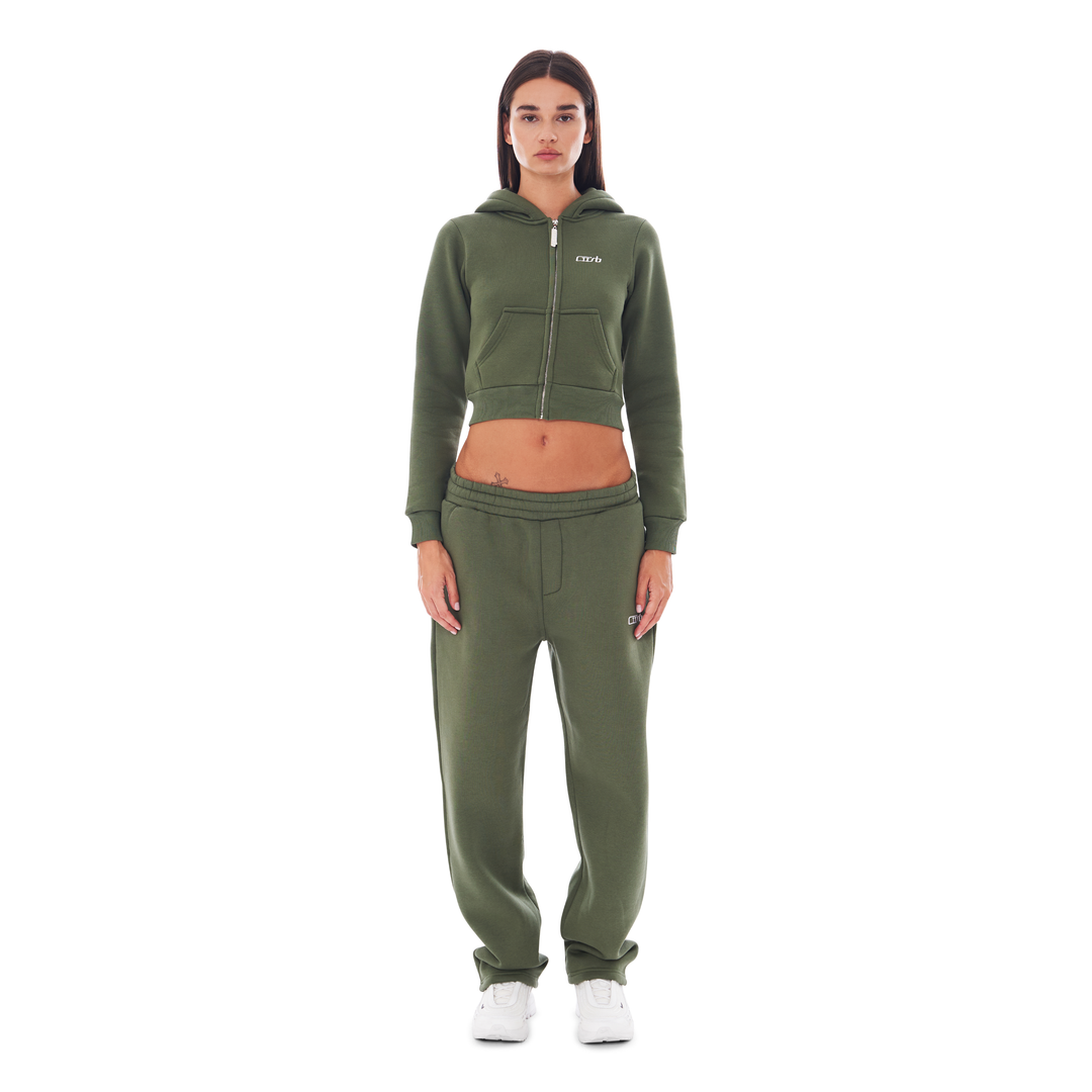 CROPPED ZIP UP BRONZE GREEN