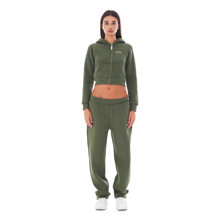 CROPPED ZIP UP BRONZE GREEN
