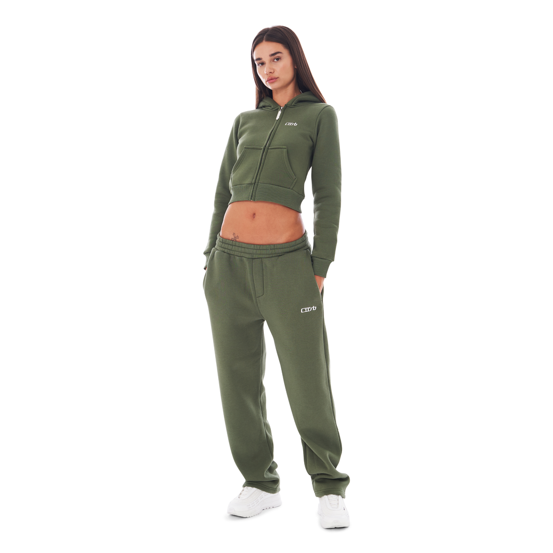 CROPPED ZIP UP BRONZE GREEN