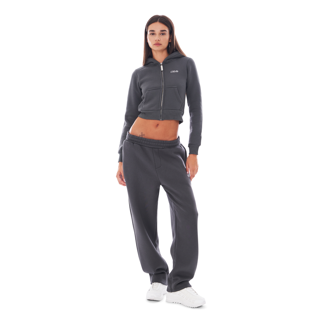 CROPPED ZIP UP ANTHRAZIT