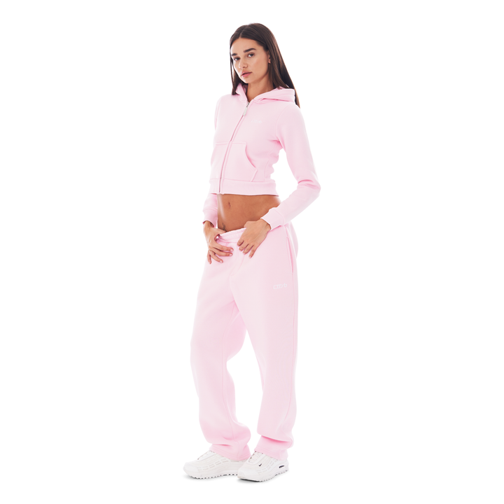 CROPPED ZIP UP PINK