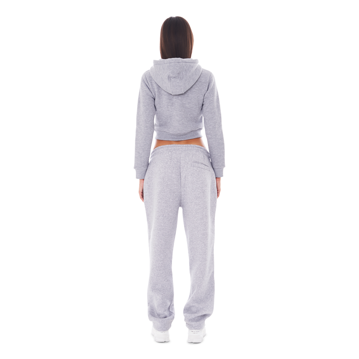 CROPPED ZIP UP GREY MELANGE