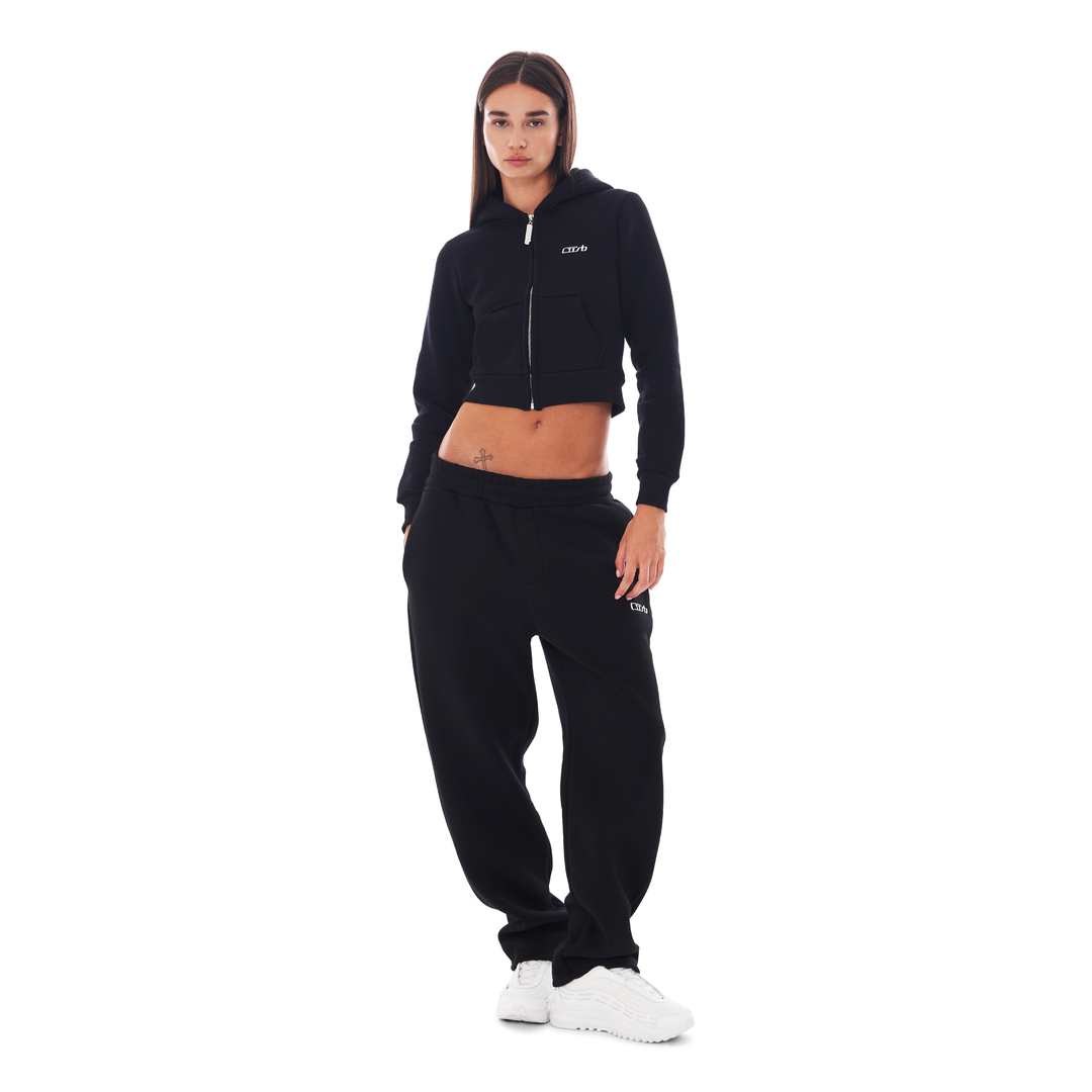 CROPPED ZIP UP BLACK