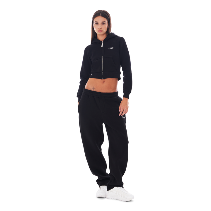 CROPPED ZIP UP BLACK