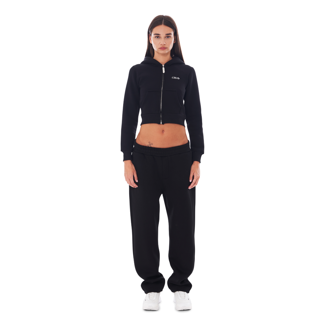CROPPED ZIP UP BLACK