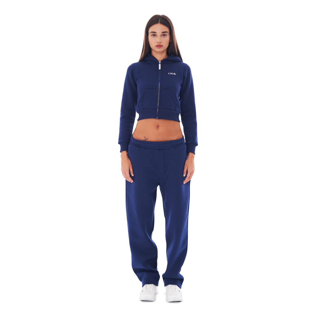 CROPPED ZIP UP NAVY BLUE