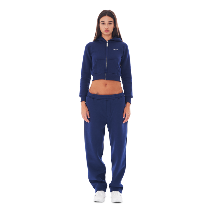 CROPPED ZIP UP NAVY BLUE
