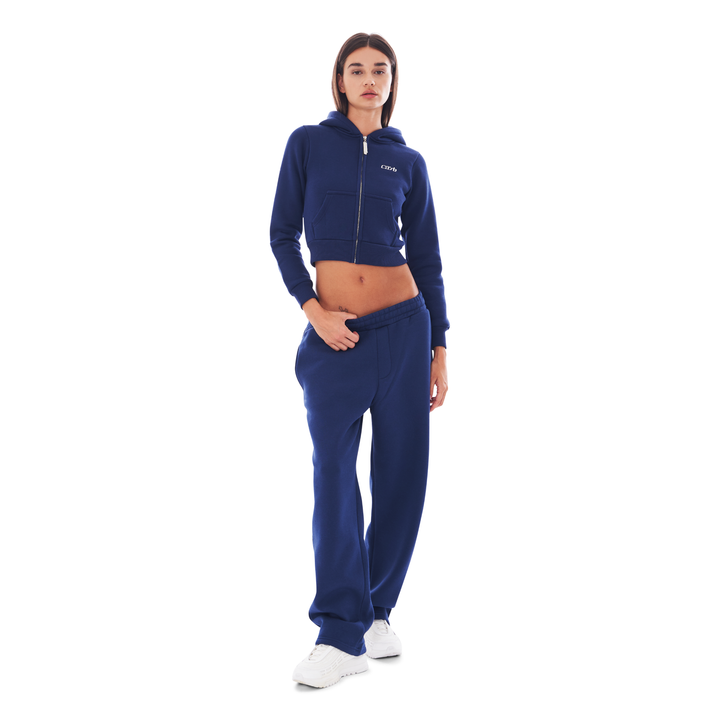 CROPPED ZIP UP NAVY BLUE