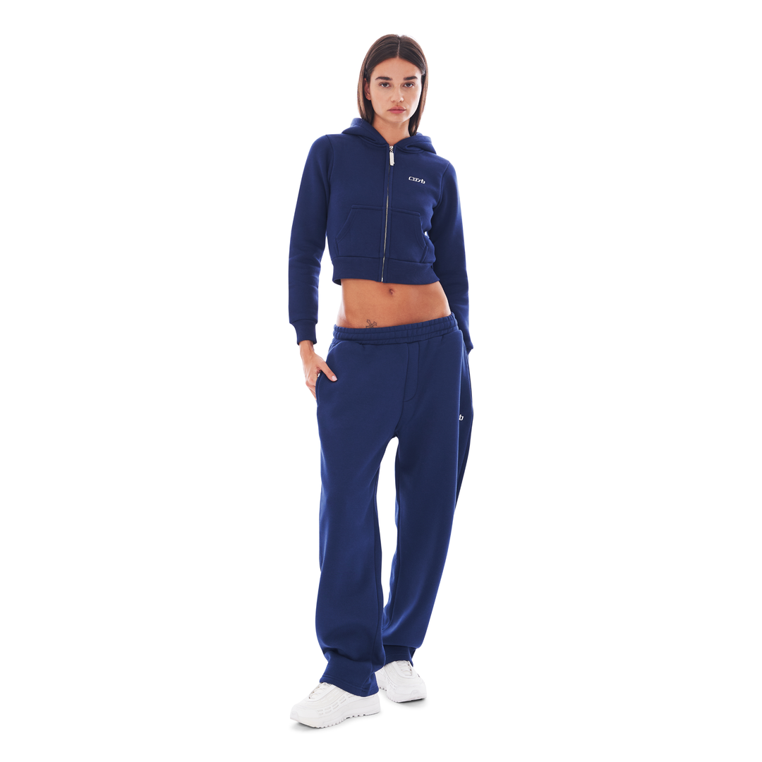 CROPPED ZIP UP NAVY BLUE