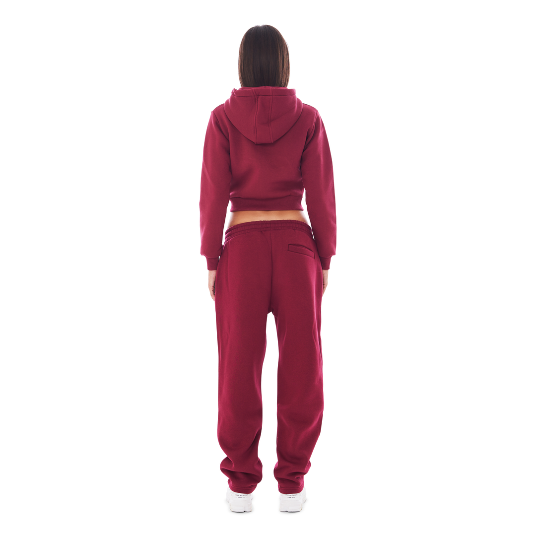 CROPPED ZIP UP RICH RED