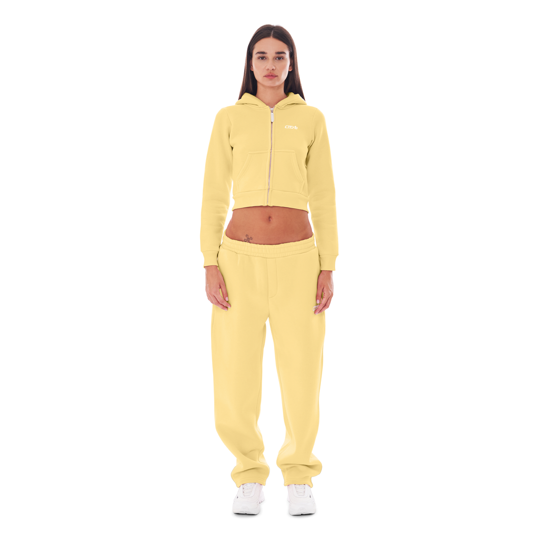 CROPPED ZIP UP BUTTER YELLOW