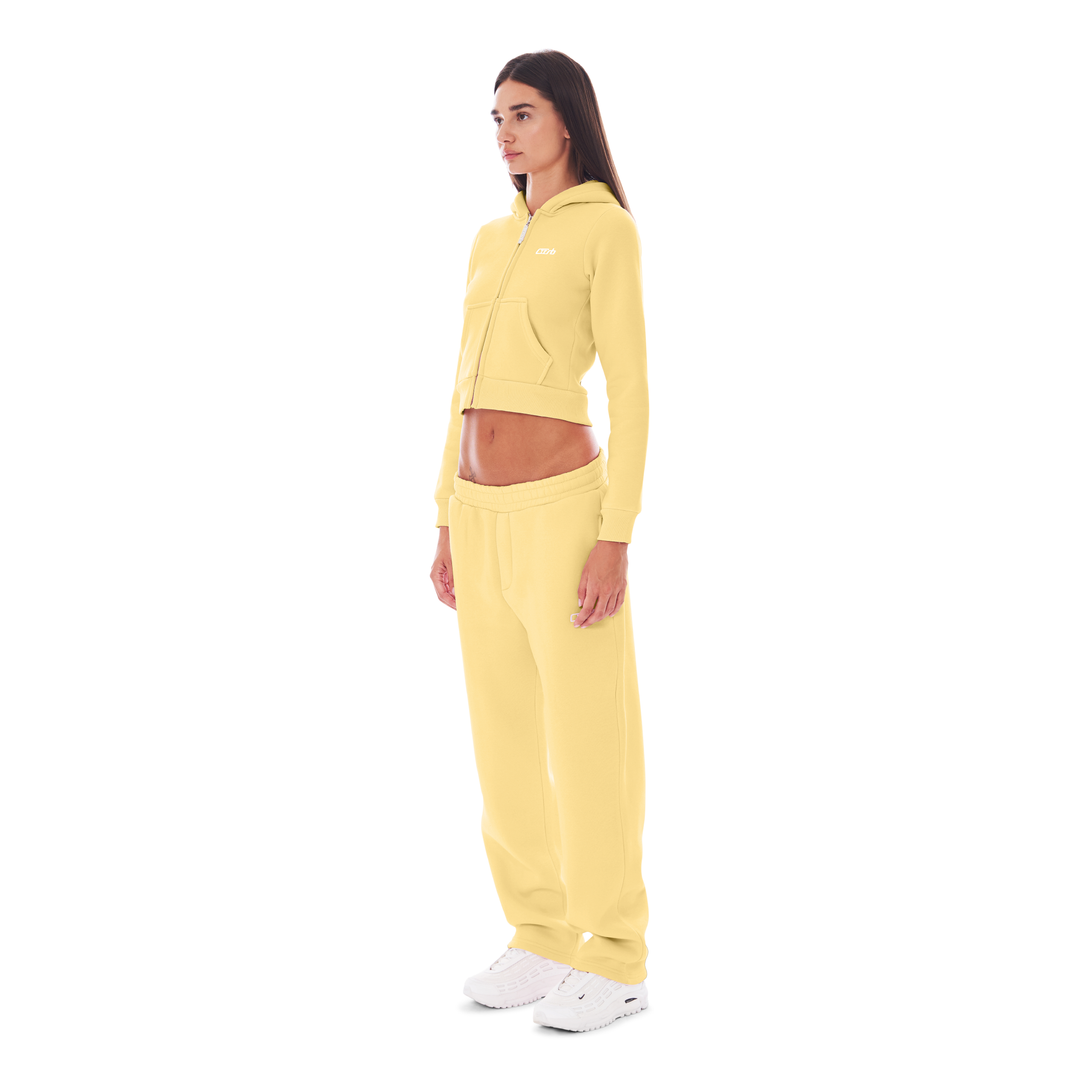 CROPPED ZIP UP BUTTER YELLOW