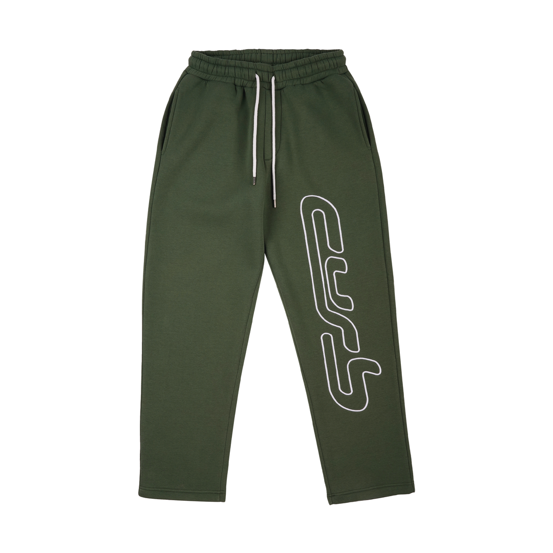 OUTLINE EMBROIDERY JOGGER KHAKI