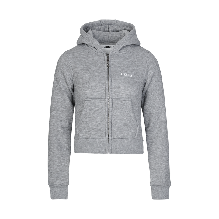 CROPPED ZIP UP GREY MELANGE