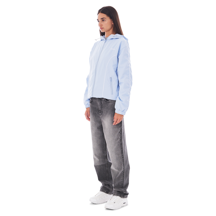 NYLON PIPING ZIP-UP BABYBLUE