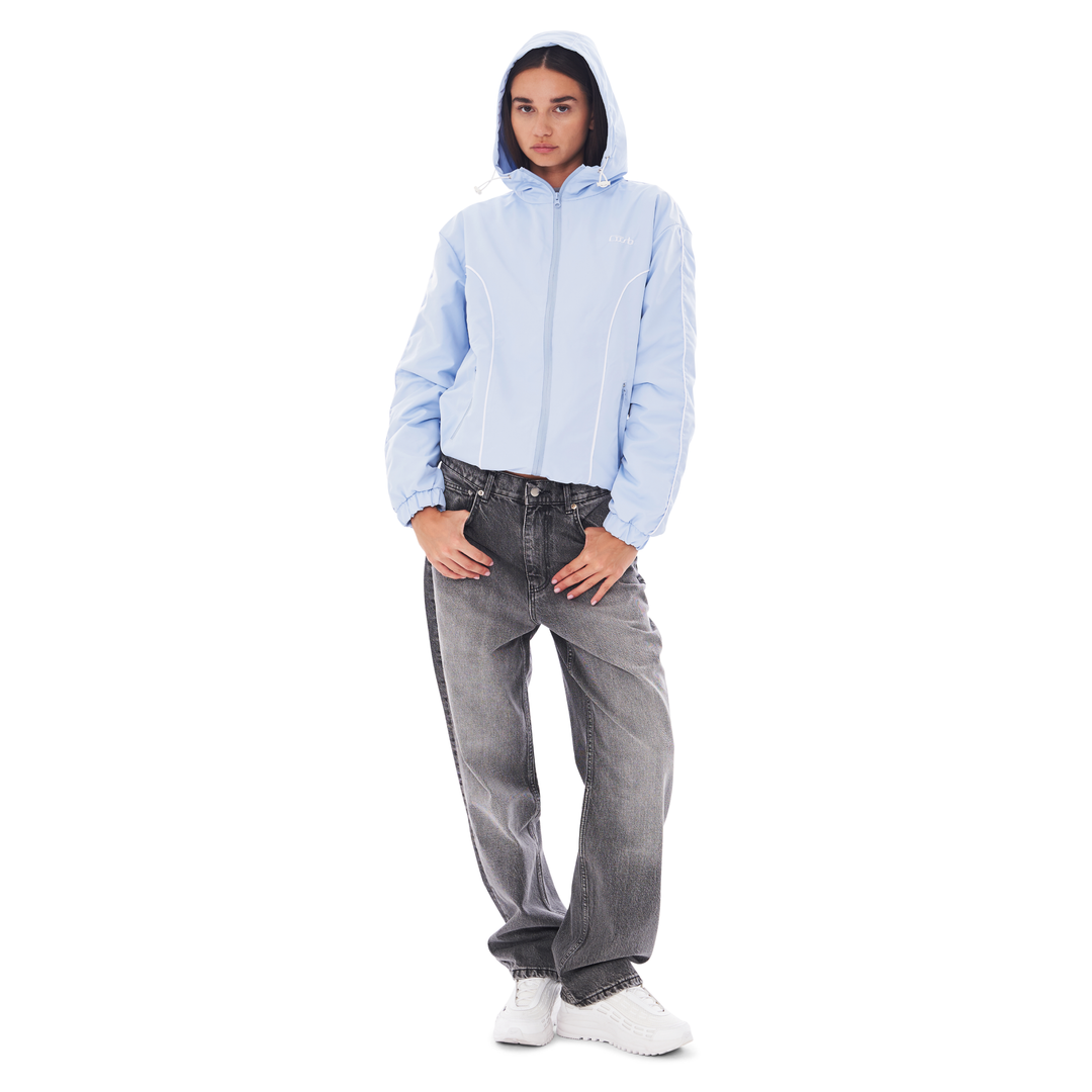 NYLON PIPING ZIP-UP BABYBLUE