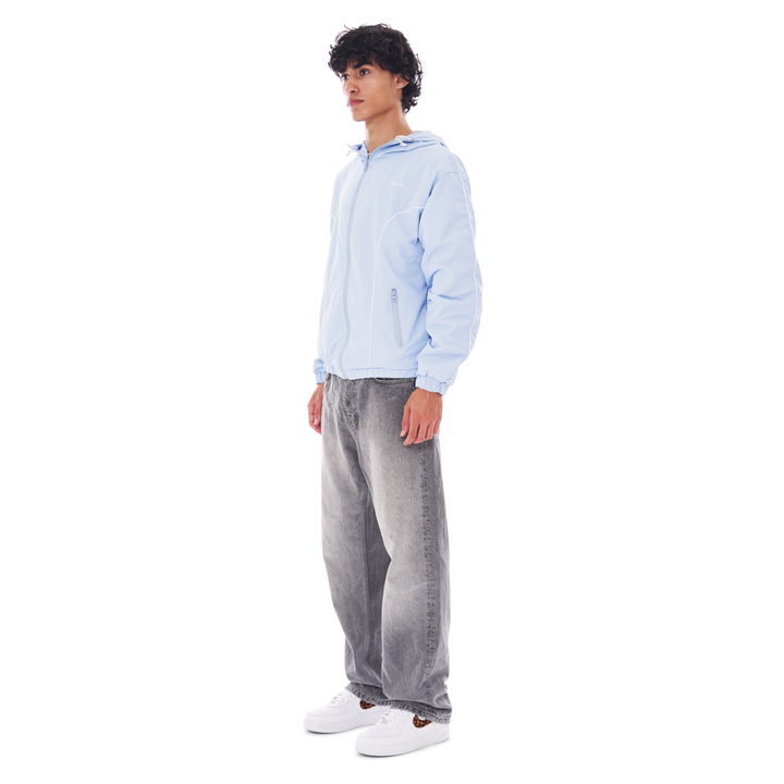 NYLON PIPING ZIP-UP BABYBLUE