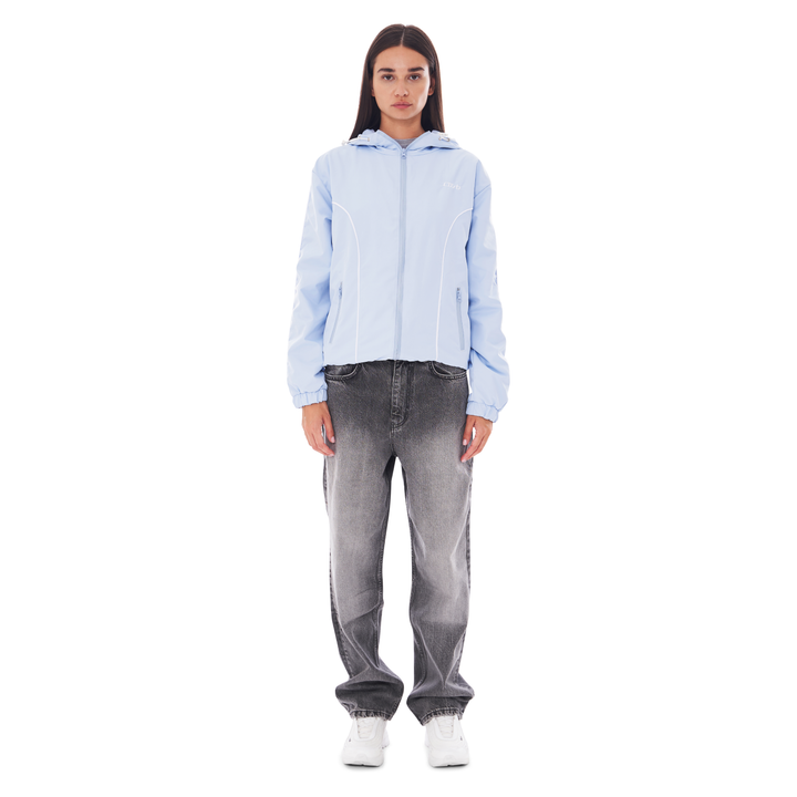 NYLON PIPING ZIP-UP BABYBLUE