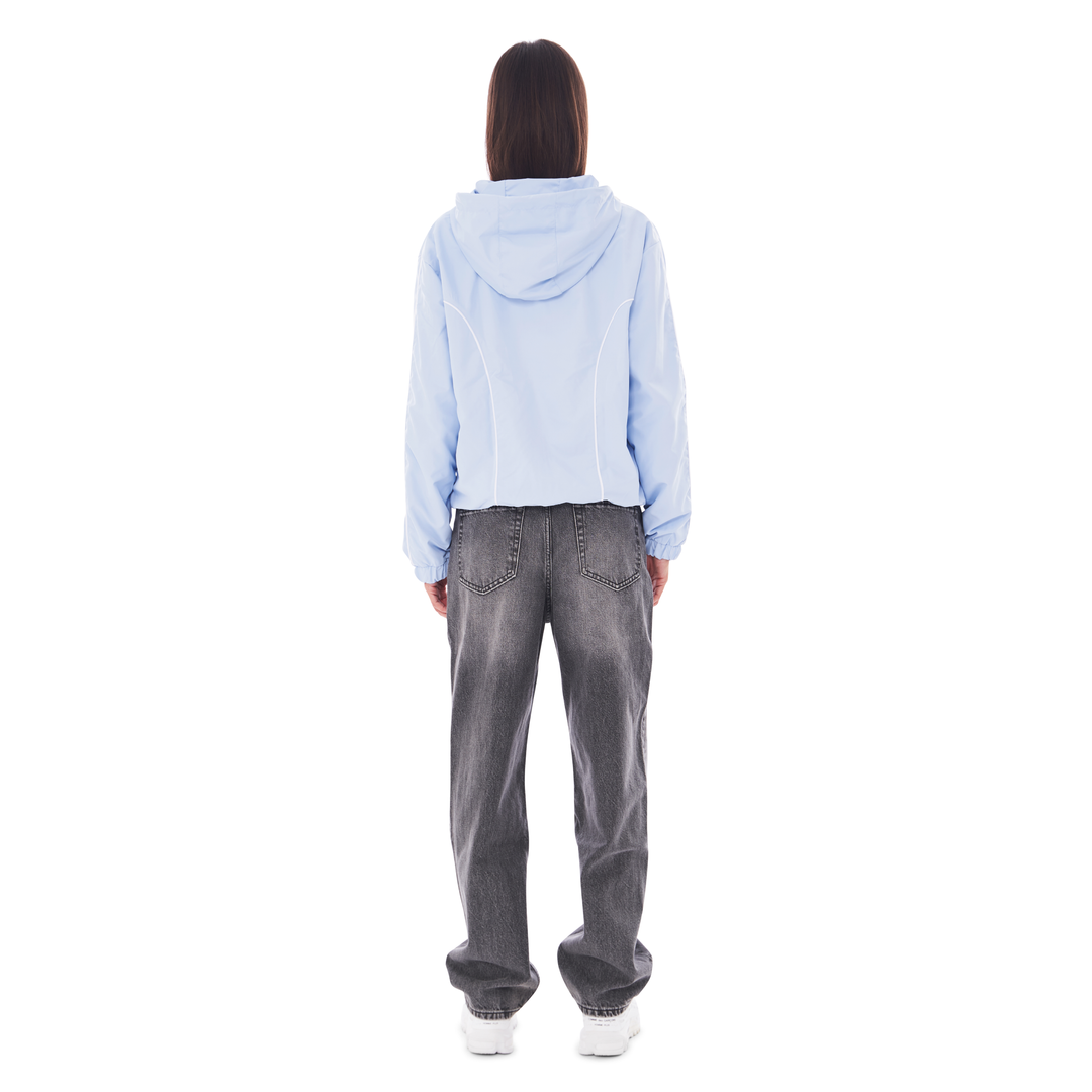 NYLON PIPING ZIP-UP BABYBLUE