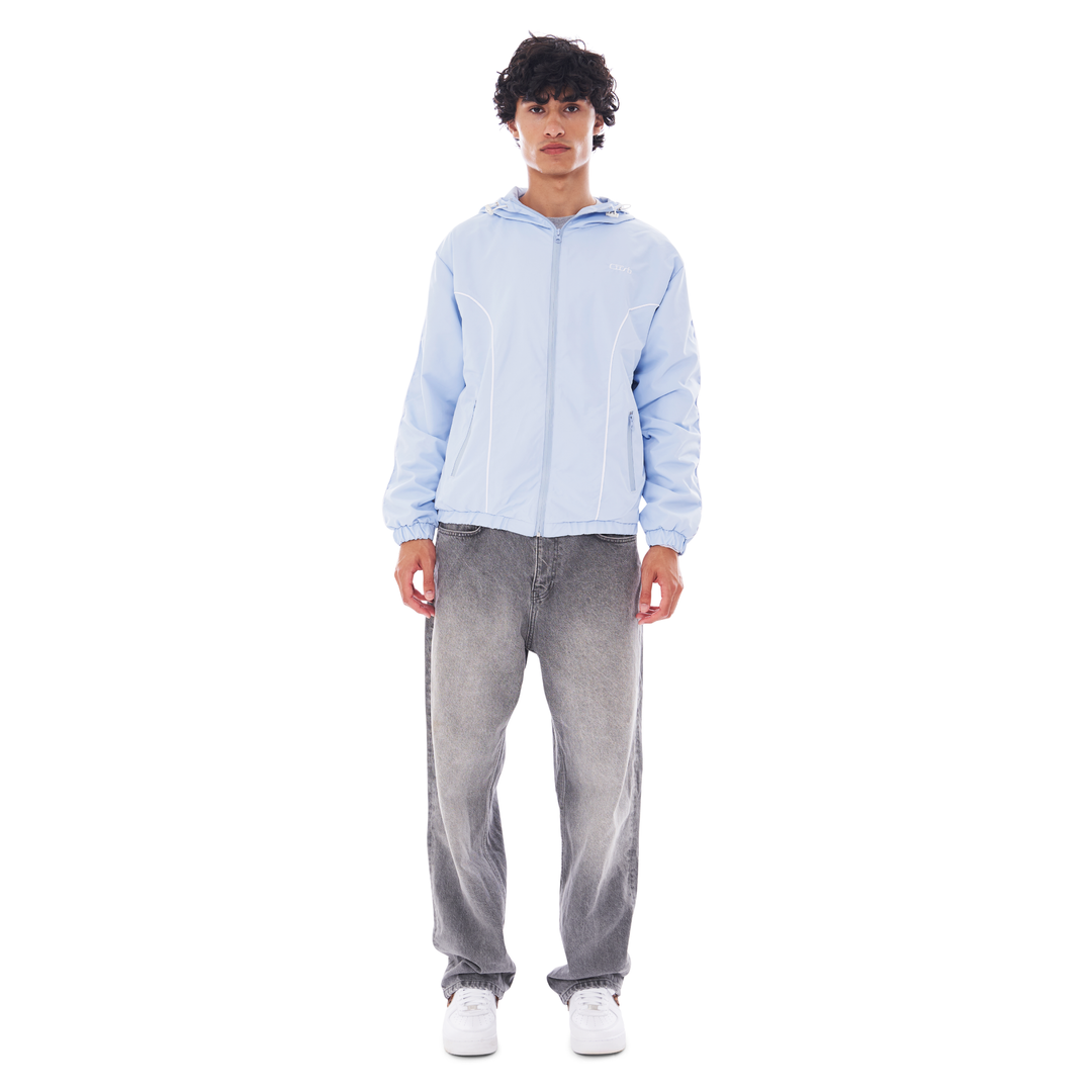 NYLON PIPING ZIP-UP BABYBLUE