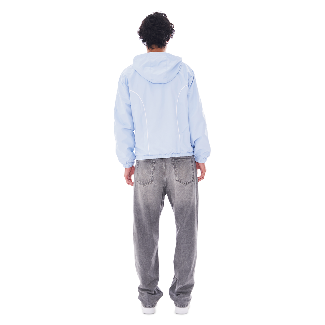 NYLON PIPING ZIP-UP BABYBLUE