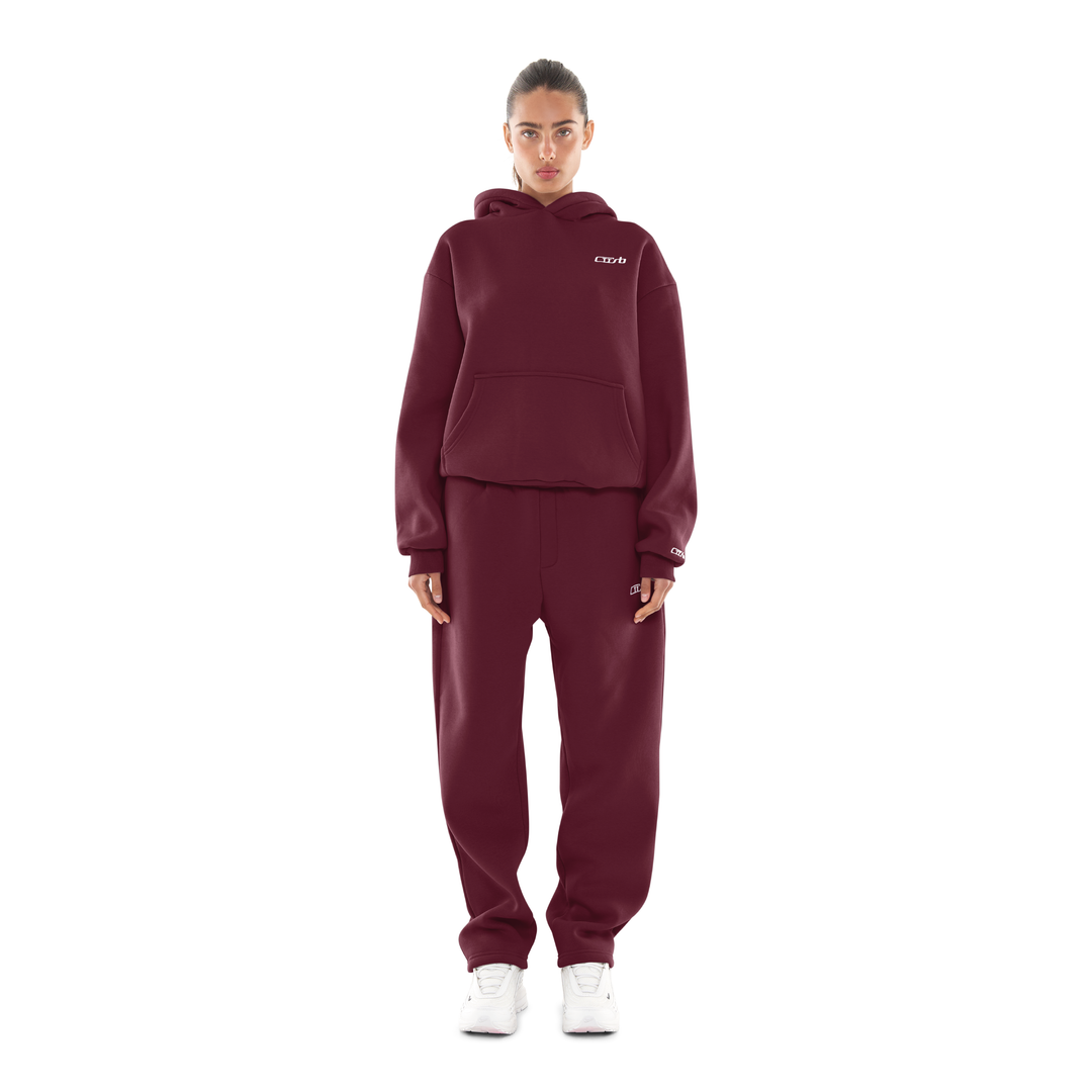 OPEN LEG JOGGER BLACK CHERRY