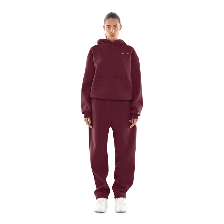 OPEN LEG JOGGER BLACK CHERRY