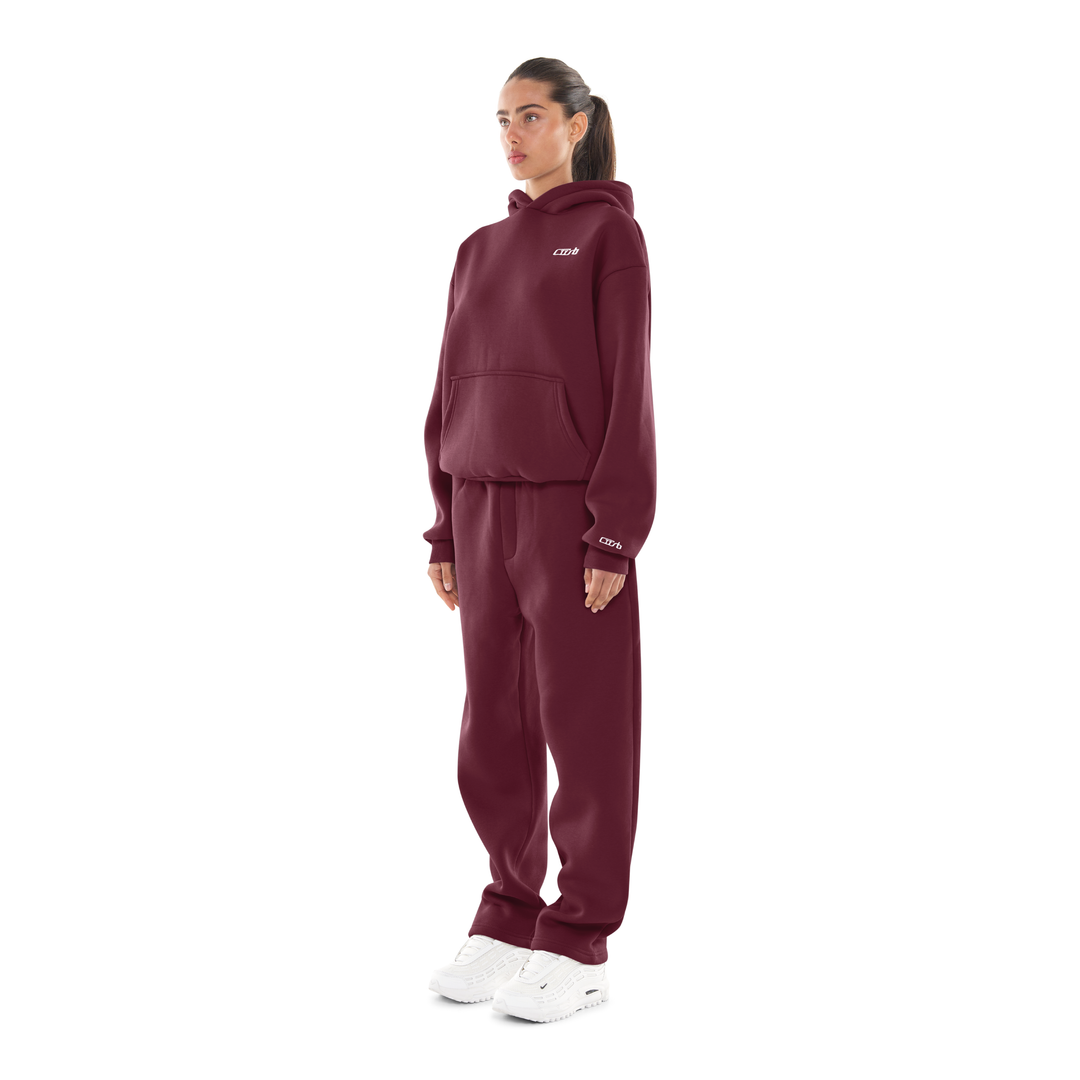 OPEN LEG JOGGER BLACK CHERRY