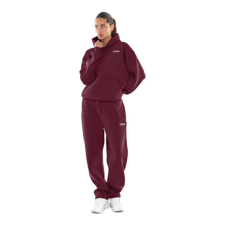 OPEN LEG JOGGER BLACK CHERRY