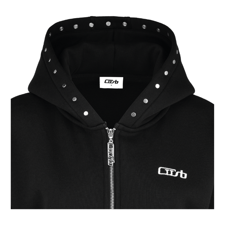Studded Zip-Up Black