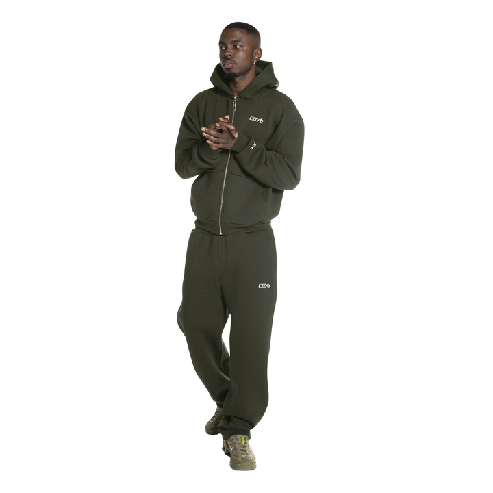 ZIP-UP DARK MOSS