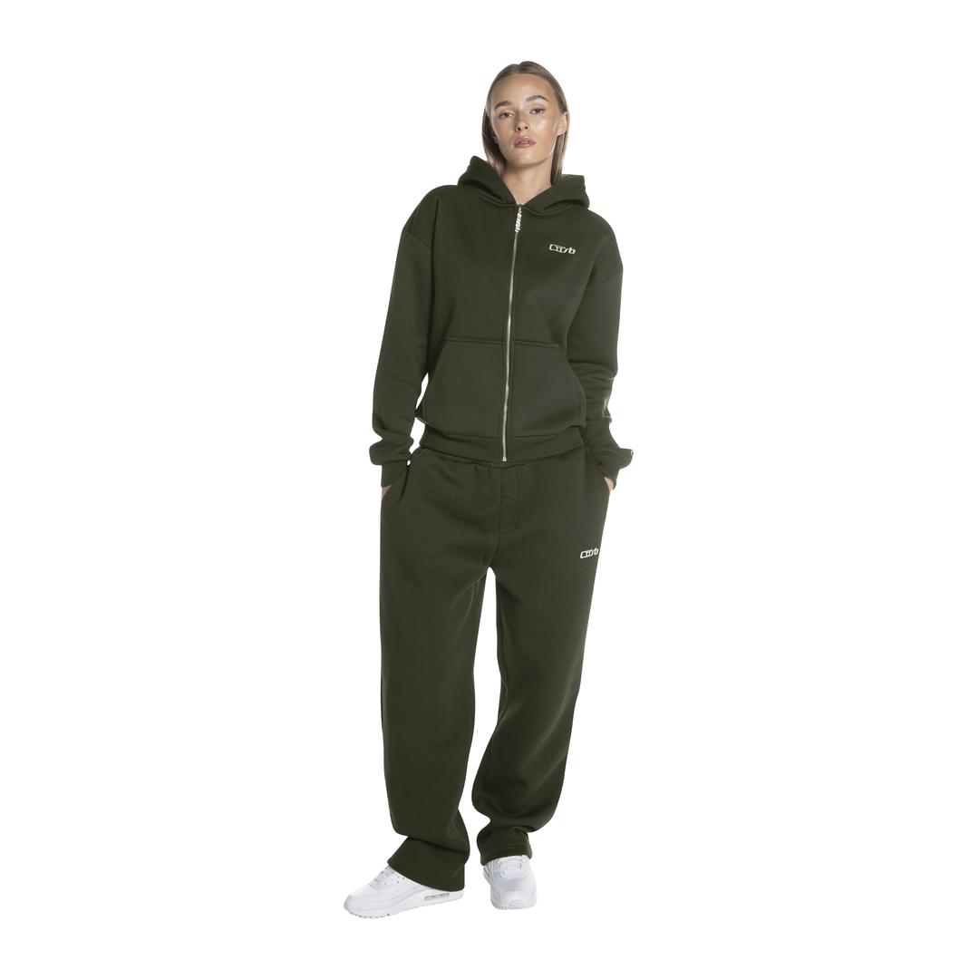ZIP-UP DARK MOSS