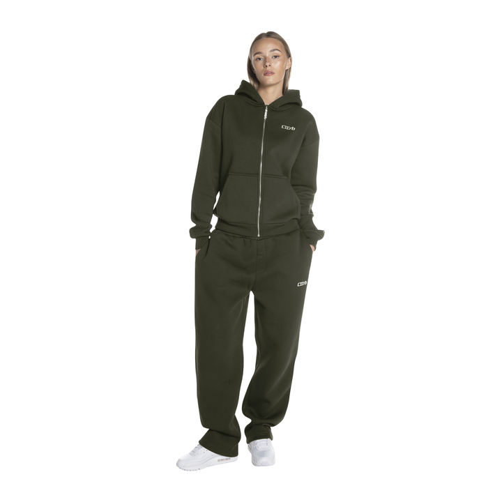 ZIP-UP DARK MOSS