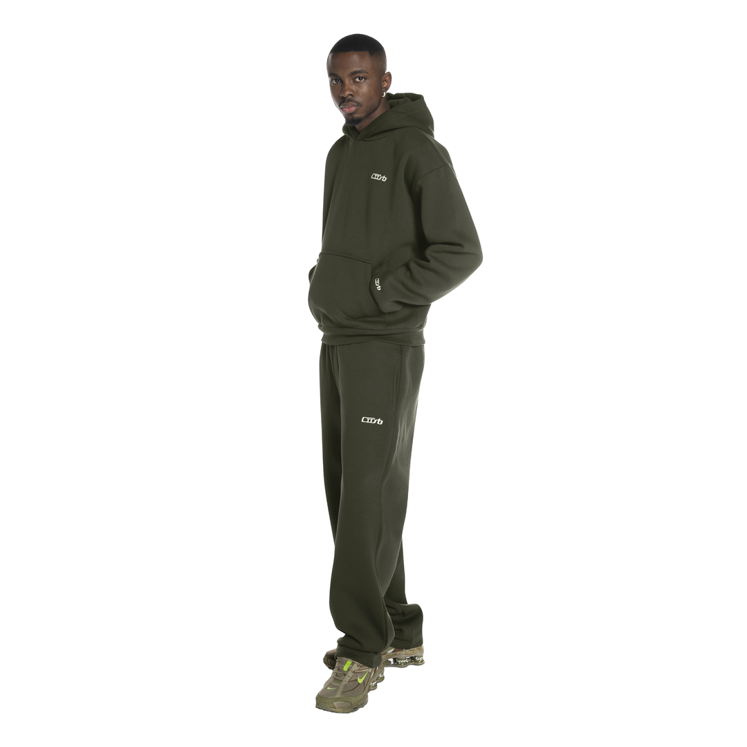 OPEN LEG JOGGER DARK MOSS