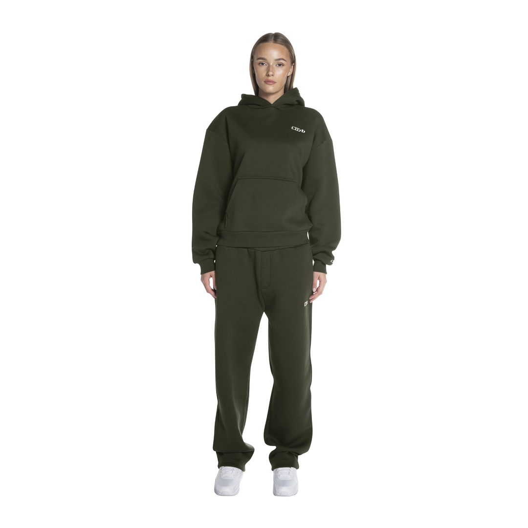 OPEN LEG JOGGER DARK MOSS