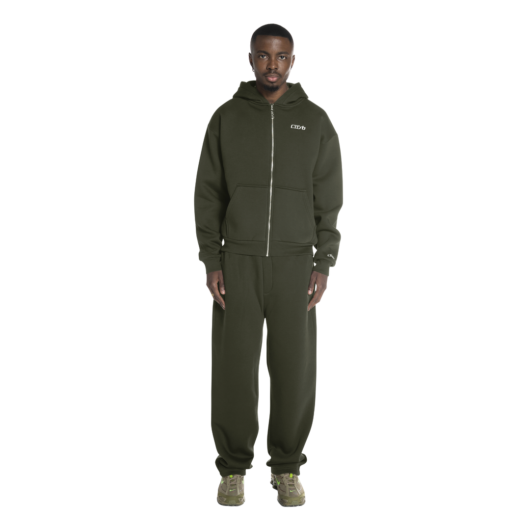 ZIP-UP DARK MOSS