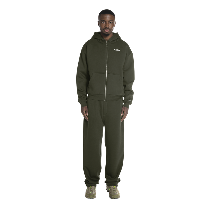 ZIP-UP DARK MOSS