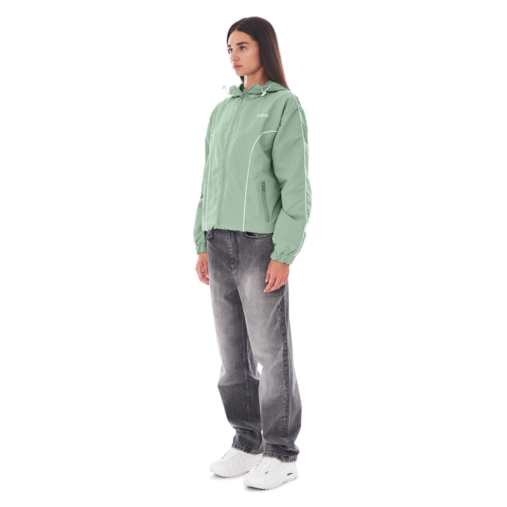 NYLON PIPING ZIP-UP KHAKI