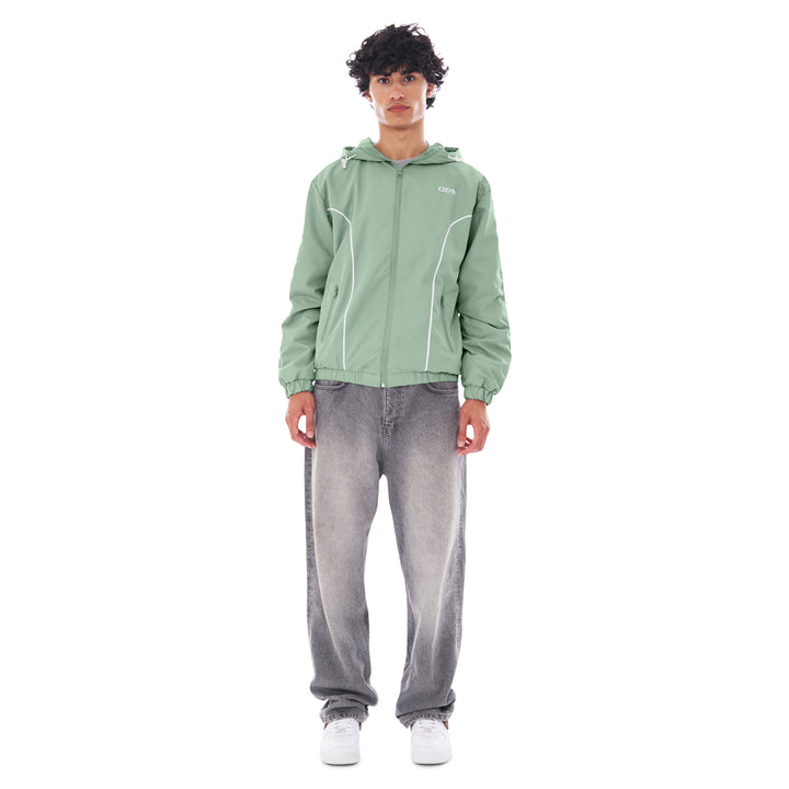 NYLON PIPING ZIP-UP KHAKI