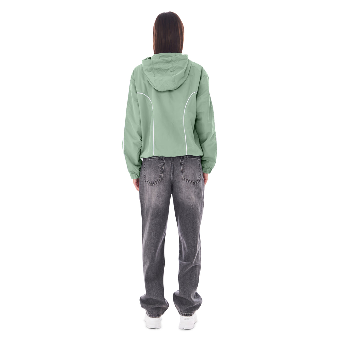 NYLON PIPING ZIP-UP KHAKI