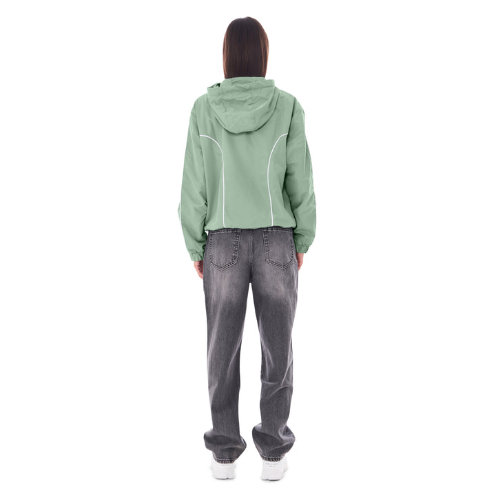 NYLON PIPING ZIP-UP KHAKI