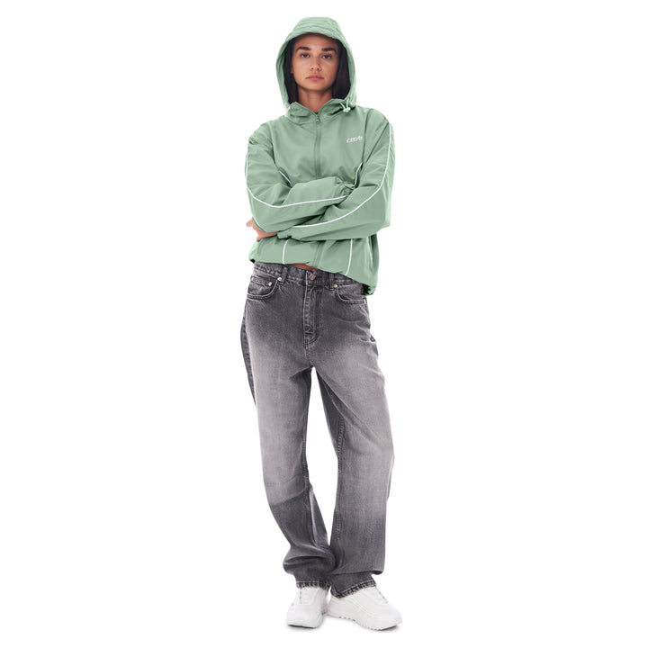 NYLON PIPING ZIP-UP KHAKI