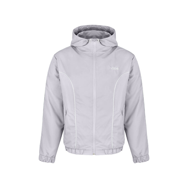 NYLON PIPING ZIP-UP LIGHT GREY