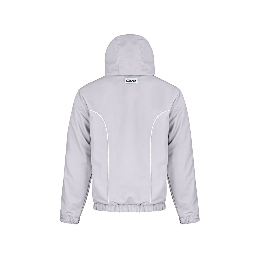 NYLON PIPING ZIP-UP LIGHT GREY