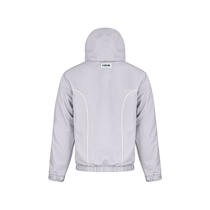 NYLON PIPING ZIP-UP LIGHT GREY