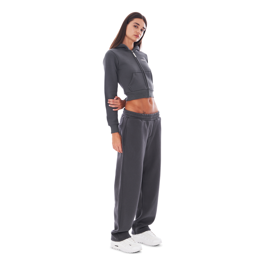 CROPPED ZIP UP ANTHRAZIT