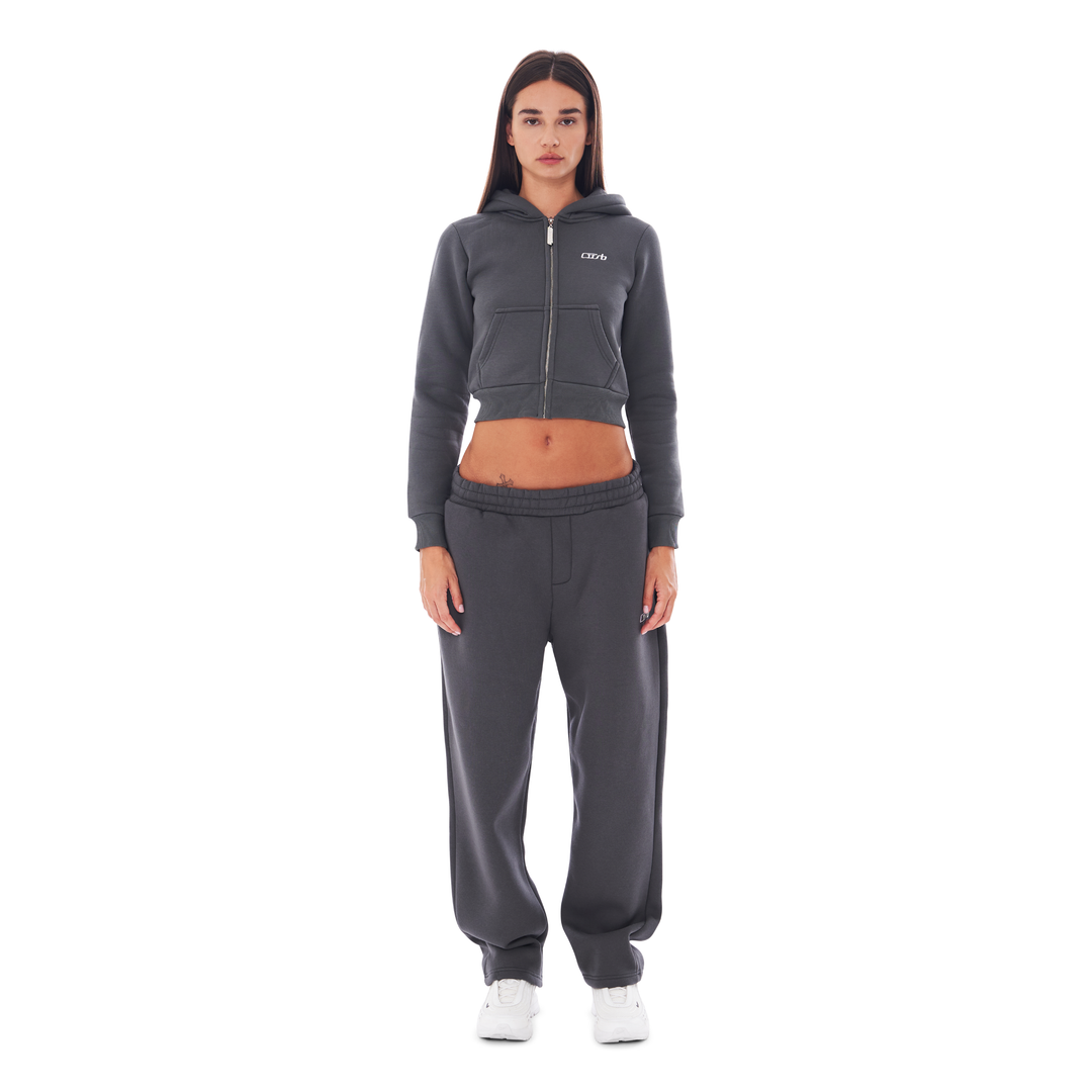 CROPPED ZIP UP ANTHRAZIT